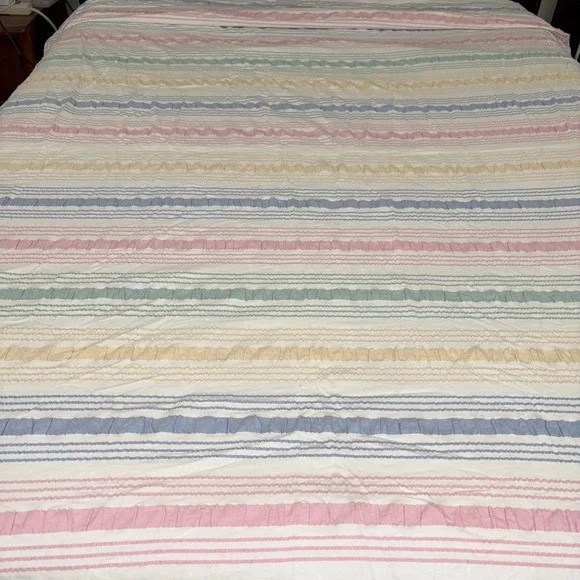VTG 1960-1980 Seersucker thick Cotton KINGbed Cover 120X90 coverlets large